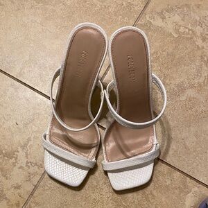 Forever 21 Cream Textured Heels